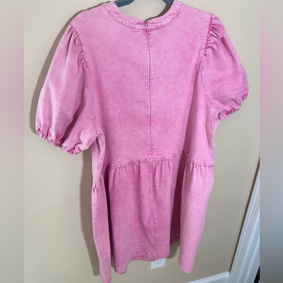 ENGLISH FACTORY Stretch Denim Mini Dress pink size 1X NWT - Picture 5 of 6